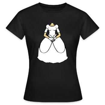 robe de mariée clipart jupe robe prince de mariage - T-shirt Femme - noir - Devant - AI Model Female 172 dark (172cm)