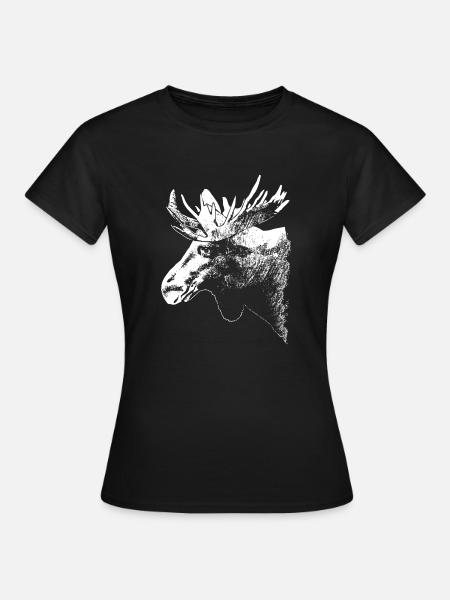 Elch - Moose - Frauen T-Shirt - Schwarz
