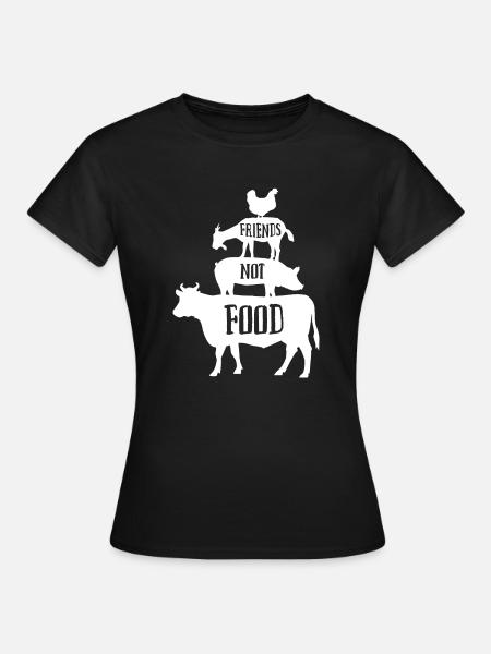 Friends not Food! - Frauen T-Shirt - Schwarz