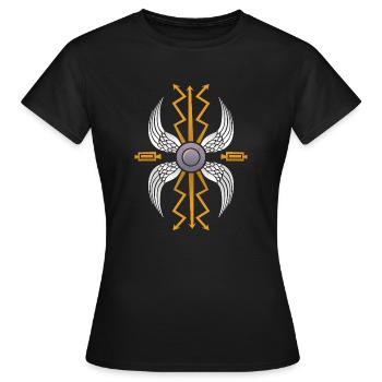 Armoiries romaines - Légion SPQR - Scutum - T-shirt Femme - noir - Devant - AI Model Female 172 dark (172cm)