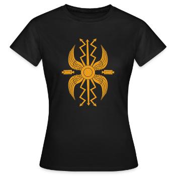 Imperial Roman Coat of Arms - Scutum - Women's T-Shirt - black - Front - AI Model Female 172 dark (172cm)