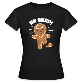 oh snap Design for a cartoon jokes fans - Women's T-Shirt - black - Front - AI Model Female 172 dark (172cm)