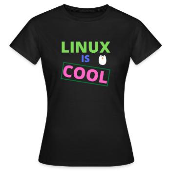 Linux is cool - Women's T-Shirt - black - Front - AI Model Female 172 dark (172cm)