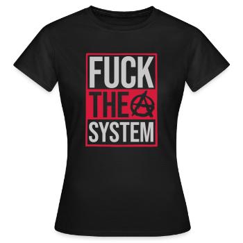 Citation baise le système - T-shirt Femme - noir - Devant - AI Model Female 172 dark (172cm)