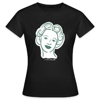 Années 30 / Portrait de femme / Pouvoir des femmes / minavi - T-shirt Femme - noir - Devant - AI Model Female 172 dark (172cm)