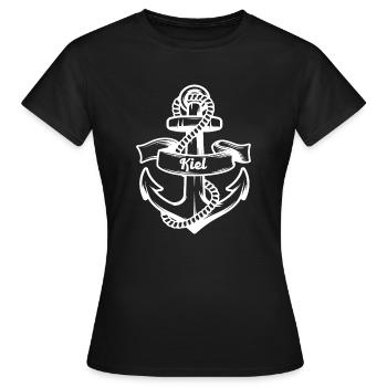 Kiel Harbour Anchor Souvenir Harbour City - Women's T-Shirt - black - Front - AI Model Female 172 dark (172cm)