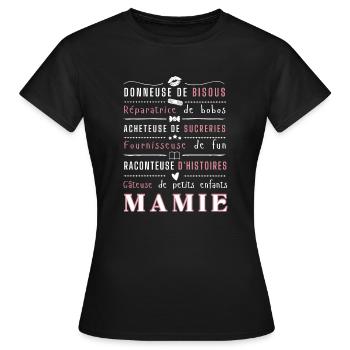 Cadeau Mamie T-shirt Sweat - T-shirt Femme - noir - Devant - AI Model Female 172 dark (172cm)