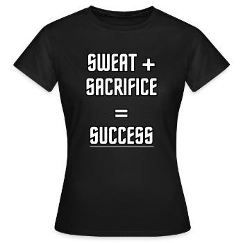 Succès du sacrifice de sueur - T-shirt Femme - noir - Devant - AI Model Female 172 dark (172cm)