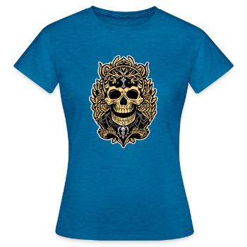 Gothic Skull King - Women's T-Shirt - antique blue sapphire heather - Front - AI Model Female 172 dark (172cm)