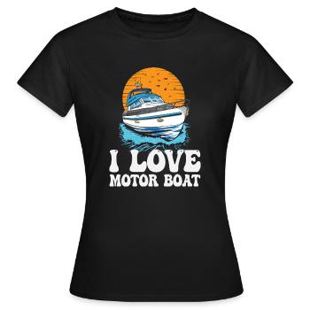 J’aime la parade de bateaux à moteur Citation de bateau à moteur - T-shirt Femme - noir - Devant - AI Model Female 172 dark (172cm)