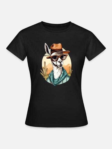Goki der Lama - Frauen T-Shirt - Schwarz