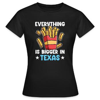 Des frites texanes conçues pour les fiers Texans - T-shirt Femme - noir - Devant - AI Model Female 172 dark (172cm)