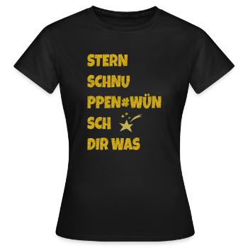 sternschnuppen wünsch dir was - Frauen T-Shirt - Schwarz - Vorne - AI Model Female 172 dark (172cm)