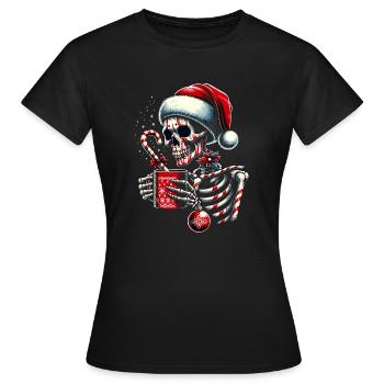 Ami squelette festif - T-shirt Femme - noir - Devant - AI Model Female 172 dark (172cm)