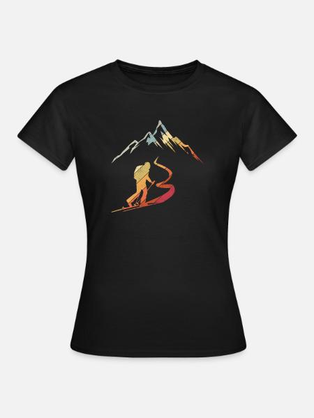 Ski Touring Winter Sports Mountain Skier Gift Skit - Women's T-Shirt - black