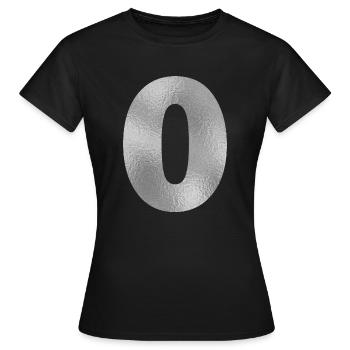 Numéro 0 Argent - T-shirt Femme - noir - Devant - AI Model Female 172 dark (172cm)