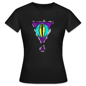 Œil de monstre extraterrestre avec ouverture dimensionnelle triangulaire - T-shirt Femme - noir - Devant - AI Model Female 172 dark (172cm)