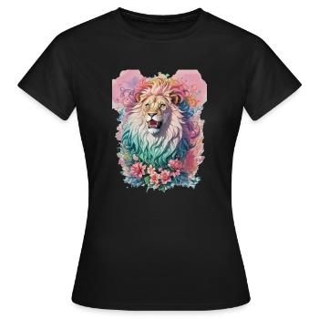 Aquarelle Lion - T-shirt Femme - noir - Devant - AI Model Female 172 dark (172cm)