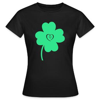 Cœur de trèfle - T-shirt Femme - noir - Devant - AI Model Female 172 dark (172cm)