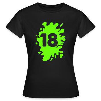 klecks 18 - Frauen T-Shirt - Schwarz - Vorne - AI Model Female 172 dark (172cm)