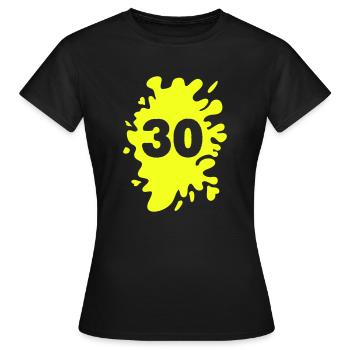 Klecks 30 - Frauen T-Shirt - Schwarz - Vorne - AI Model Female 172 dark (172cm)