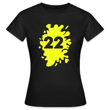 klecks 22 - Frauen T-Shirt - Schwarz - Vorne - AI Model Female 172 dark (172cm)