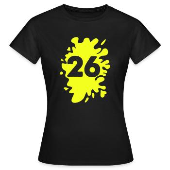 Klecks 26 - Frauen T-Shirt - Schwarz - Vorne - AI Model Female 172 dark (172cm)