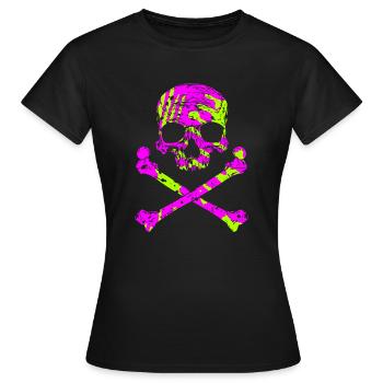 Crâne avec os - T-shirt Femme - noir - Devant - AI Model Female 172 dark (172cm)