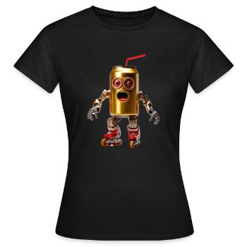 Canette de bière avec paille - T-shirt Femme - noir - Devant - AI Model Female 172 dark (172cm)