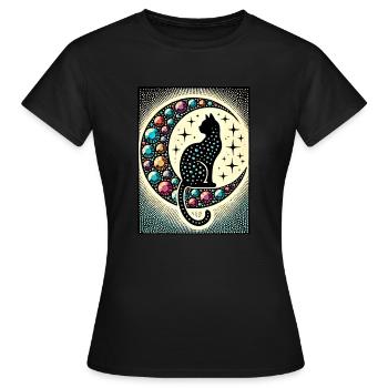 Chat Noir Luna - T-shirt Femme - noir - Devant - AI Model Female 172 dark (172cm)