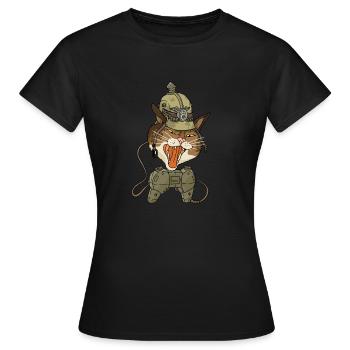 gamer rage cat - Women's T-Shirt - black - Front - AI Model Female 172 dark (172cm)