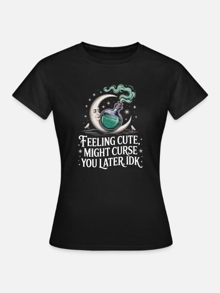 Okkulter Mond: Süß, aber magisch - Frauen T-Shirt - Schwarz