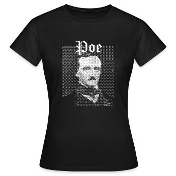 Edgar Allan Poe Porträt - Frauen T-Shirt - Schwarz - Vorne - AI Model Female 172 dark (172cm)