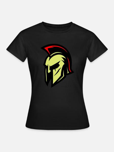 Gladiator Helm Sparta - Frauen T-Shirt - Schwarz