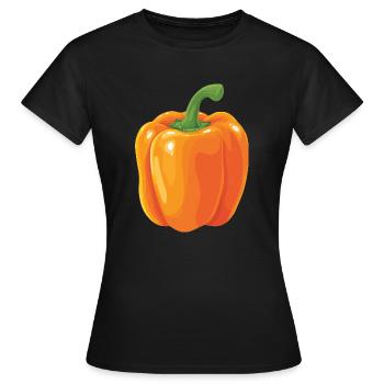 poivrons jaunes - T-shirt Femme - noir - Devant - AI Model Female 172 dark (172cm)