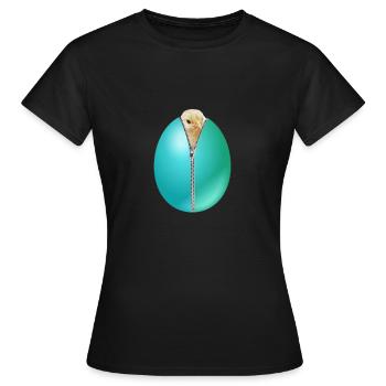 Chick Zip Easter Egg cadeau - T-shirt Femme - noir - Devant - AI Model Female 172 dark (172cm)