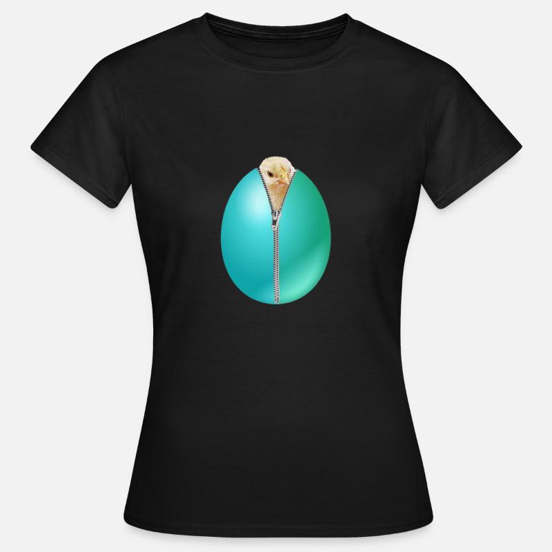 Chick Zip Easter Egg cadeau - T-shirt Femme - noir