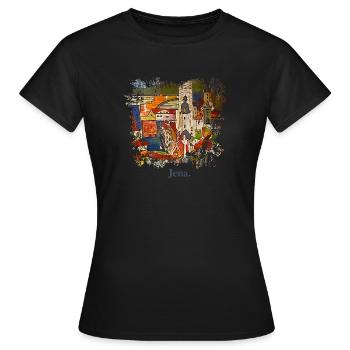 Jena peint à la main Splash - T-shirt Femme - noir - Devant - AI Model Female 172 dark (172cm)