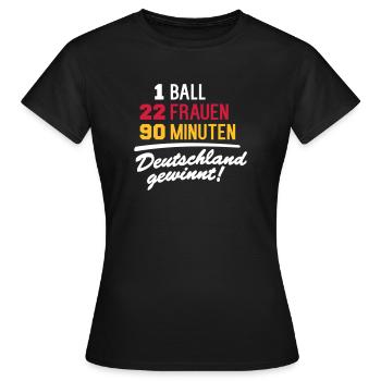 Deutschland gewinnt (Frauenfußball) - Frauen T-Shirt - Schwarz - Vorne - AI Model Female 172 dark (172cm)