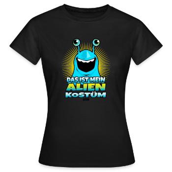 Das Ist Mein Alien Kostuem 2 HARIZ Karneval Kostüm - Frauen T-Shirt - Schwarz - Vorne - AI Model Female 172 dark (172cm)