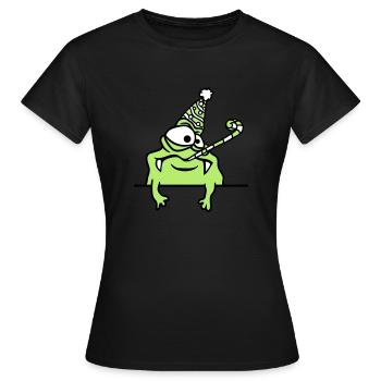 cadre de texte écrire mur anniversaire seul - T-shirt Femme - noir - Devant - AI Model Female 172 dark (172cm)