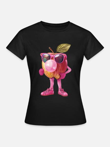 Apfel - Frauen T-Shirt - Schwarz