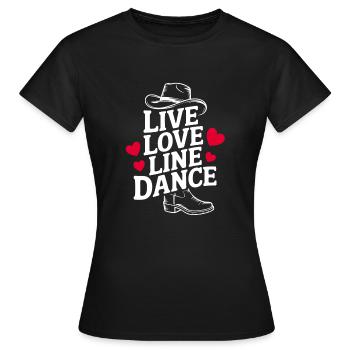 Amour en direct Danse en ligne Danse en ligne Danse amusante - T-shirt Femme - noir - Devant - AI Model Female 172 dark (172cm)