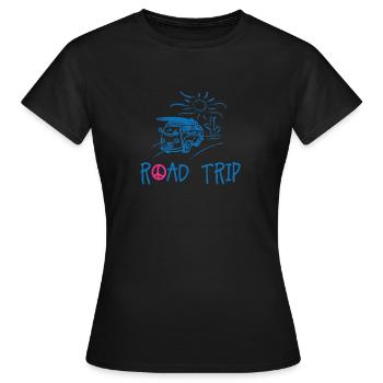 Van on the road - T-shirt Femme - noir - Devant - AI Model Female 172 dark (172cm)