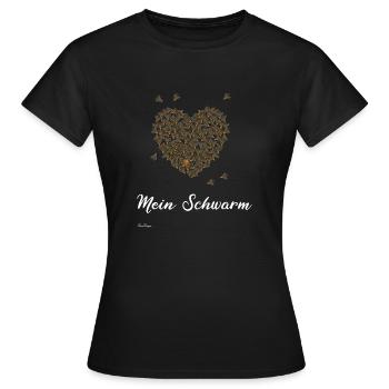Mein Schwarm und ich helle Schrift - Frauen T-Shirt - Schwarz - Vorne - AI Model Female 172 dark (172cm)