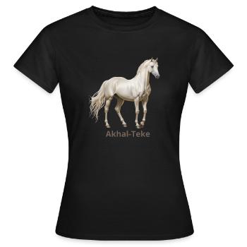 Akhal-Teké - T-shirt Femme - noir - Devant - AI Model Female 172 dark (172cm)