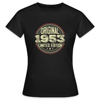 1953 Birthday Parties, ein legendärer Jahrgang - Frauen T-Shirt - Schwarz - Vorne - AI Model Female 172 dark (172cm)