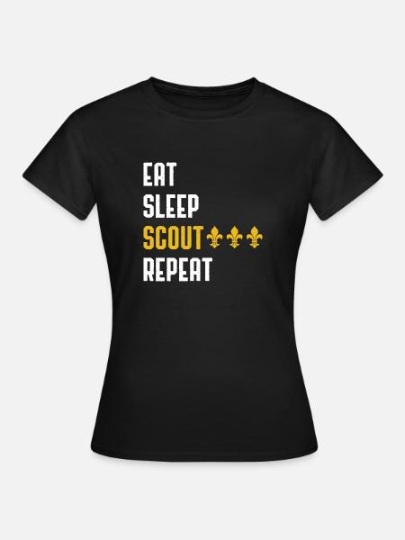 East Sleep Scout Repeat Scouting Gift Idea - Women's T-Shirt - black