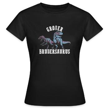 Großer Brudersaurus T-Rex Dino Geschenk Großer Bru - Frauen T-Shirt - Schwarz - Vorne - AI Model Female 172 dark (172cm)
