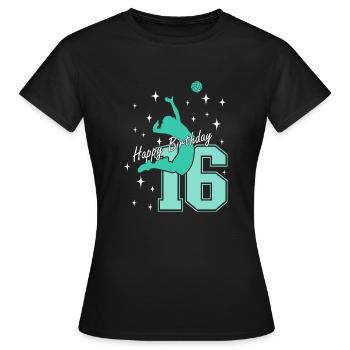 16. Geburtstag Volleyball Volleyballspielerin - Frauen T-Shirt - Schwarz - Vorne - AI Model Female 172 dark (172cm)